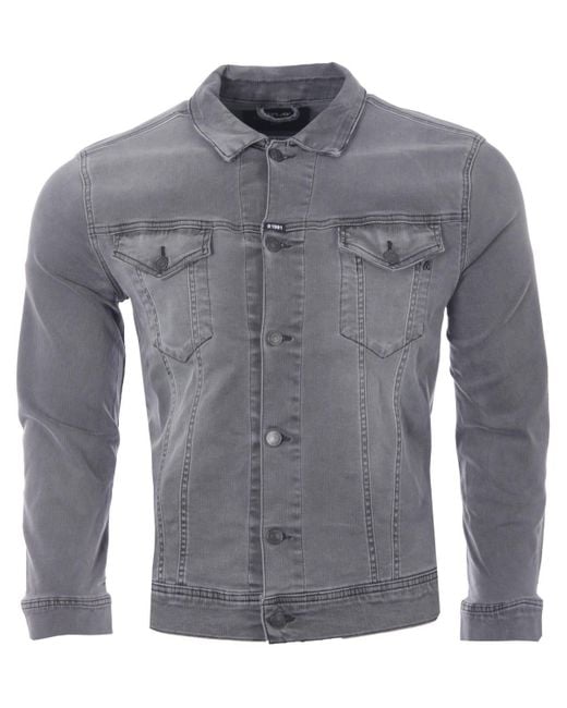 Replay Hyperflex Bio Denim Jacket in Grey (Gray) for Men | Lyst