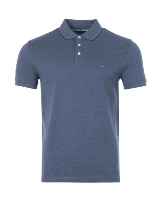 Tommy Hilfiger Cotton Mouline Tipped Organic Slim Fit Polo Shirt in Blue  for Men - Save 33% | Lyst