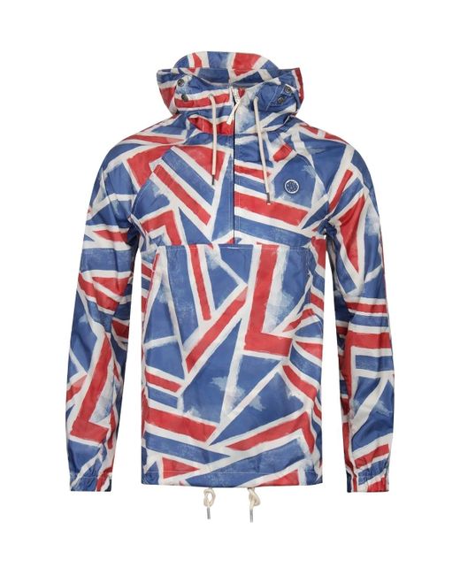 Download Pretty Green Synthetic Union Jack Overhead Jacket in Red ...