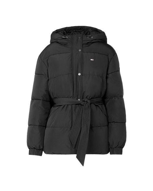 Tommy Hilfiger Denim Womens Belted Puffer Jacket in Black Lyst Canada