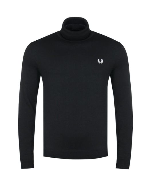 Fred Perry Cotton Roll Neck Sweater in 