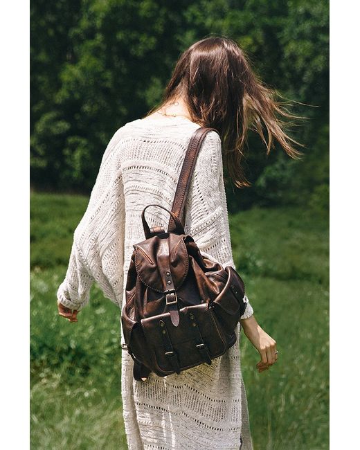 Frye Veronica Leather Backpack in Brown 