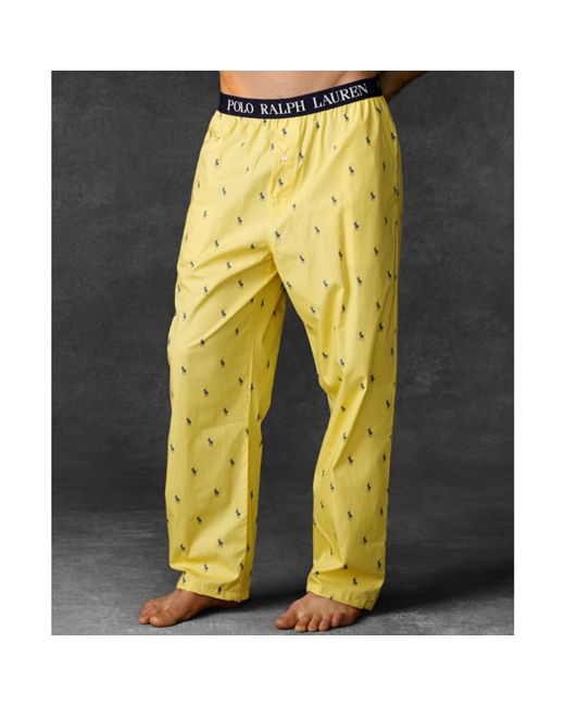 Ralph Lauren Yellow Polo Mens Polo Player Pajama Pants for men