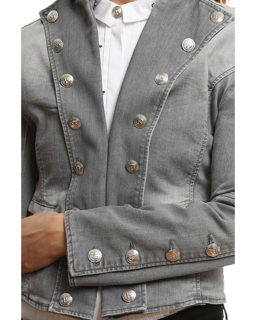 Balmain Military Jacket in Gray (grey) Lyst