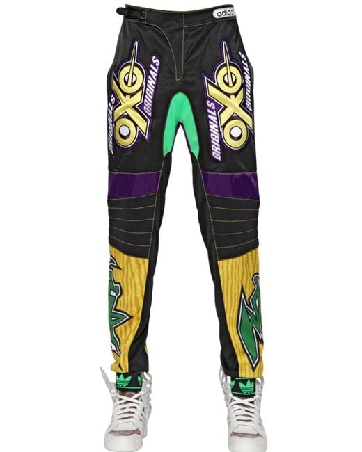 Jeremy Scott for adidas Yellow Motor Cross Embroidered Trousers