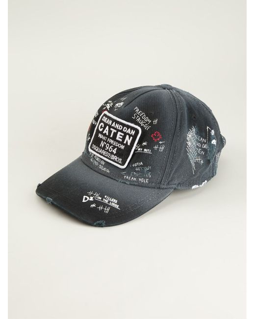 DSquared² Graffiti Baseball Cap in Blue 