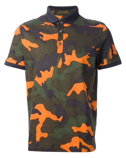 Valentino Green Camouflage Polo Shirt for men