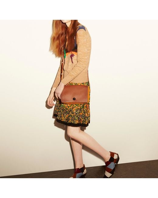 COACH Dinky Crossbody 24 In Colorblock Python in Brown Lyst