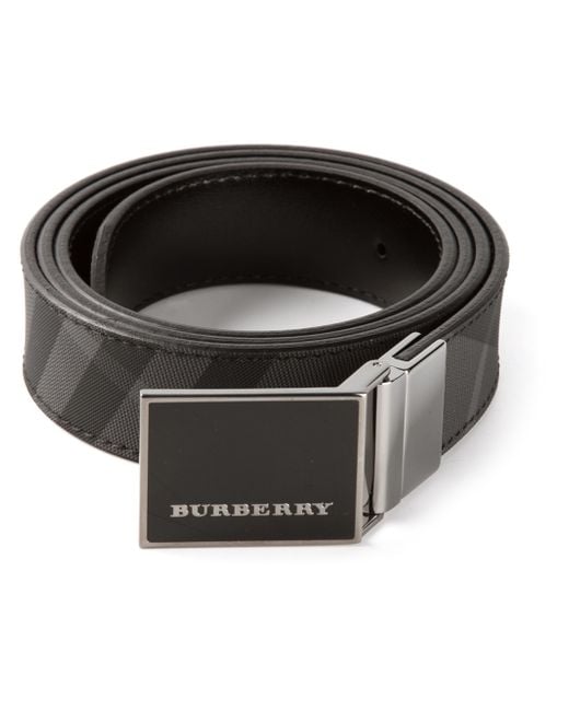 Burberry Black Beat Check Belt for men