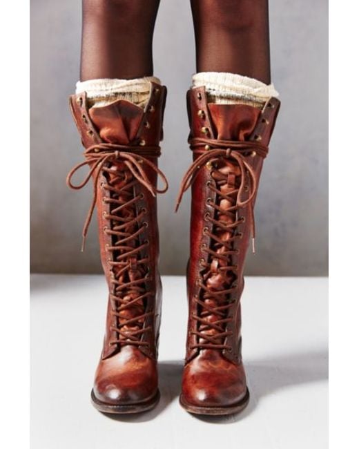 Freebird by Steven Grany Lace Up Tall Boot in Brown Lyst