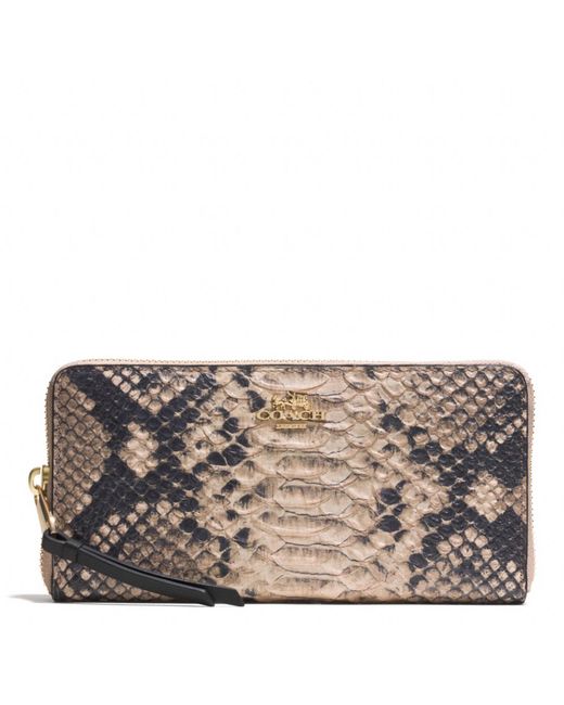 COACH Multicolor Madison Accordion Zip Wallet in Diamond Python Leather