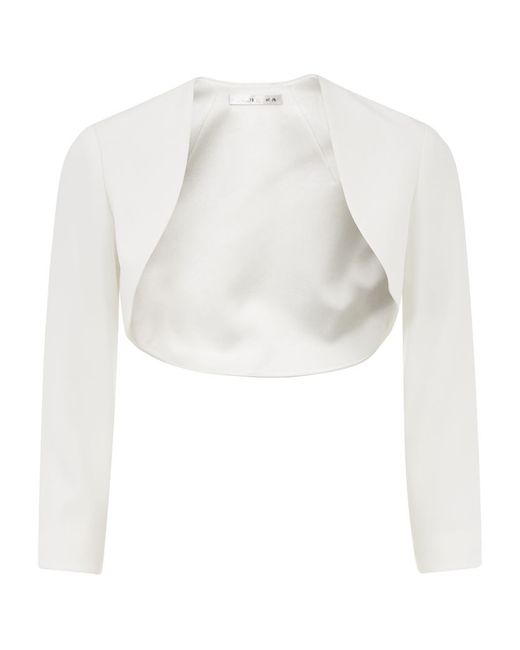 Paule Ka Crepe Bolero Jacket in White 