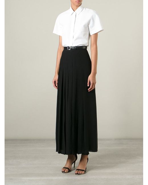 Givenchy Long Pleated Skirt in Black | Lyst