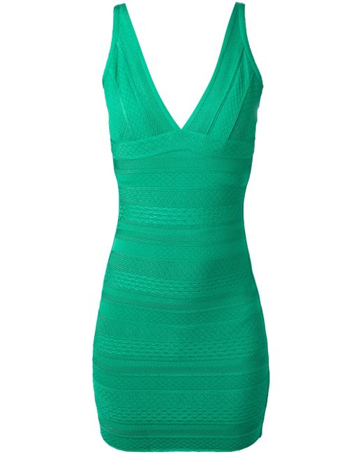 Hervé Léger Green Mini Bandage Dress