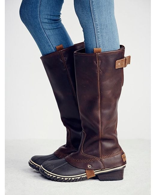 Free People Brown Sorel Womens Slimpack Riding Tall Boot