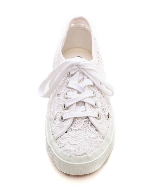 Superga Lace Sneakers in White | Lyst