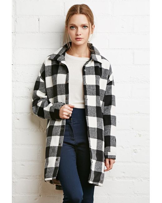 black and white buffalo check sweater