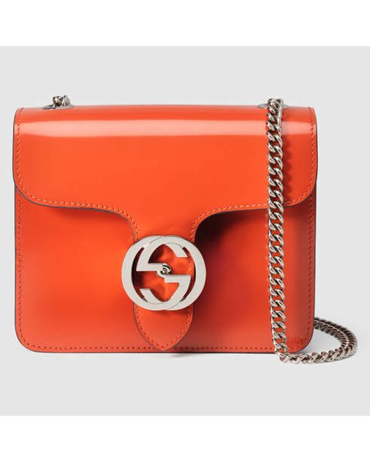 Jackie 1961 mini shoulder bag in orange patent leather | GUCCI® US