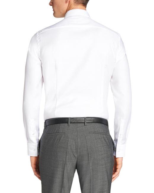 Berg kleding op Fractie voertuig BOSS by HUGO BOSS Slim Fit Travel Line Shirt In Cotton: 'jason' in White  for Men | Lyst Canada