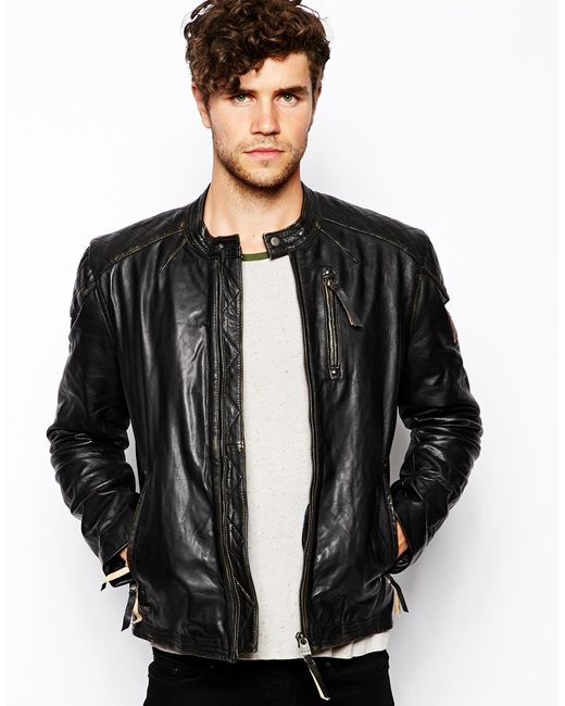 Pepe Jeans Leather Jacket Lennon in 