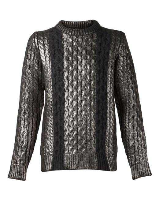 Diesel Black Gold Gray Metallic Sweater for men