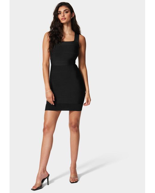 Bebe Synthetic Bandage Xback Dress in Black Lyst
