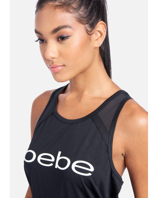 Bebe Performance Logo Tank Top In Black Lyst