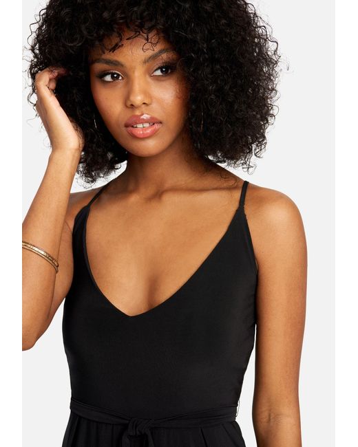 Slit V-neck Cami Strap Jumpsuit 