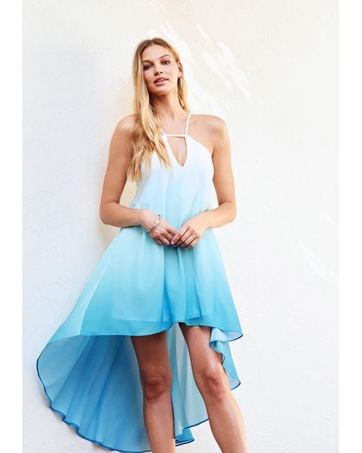 Bebe Synthetic Ombre High Low Halter Dress In French Blue Ombre Blue Lyst Bebe Synthetic Ombre High Low Halter Dress In French Blue Ombre Blue Lyst