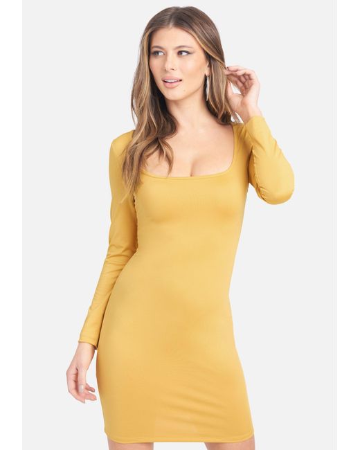 Bebe Synthetic Square Neck Knit Dress 