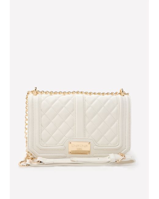Bebe Marie Quilted Crossbody Bag in White | Lyst