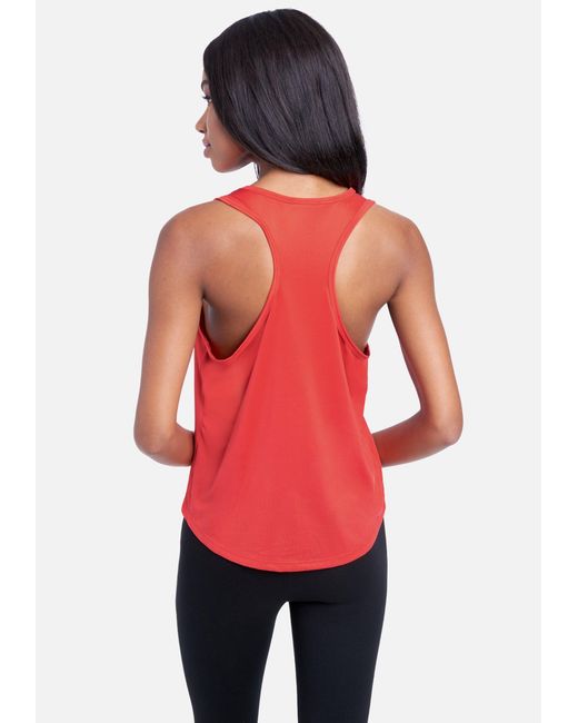 Bebe Denim Sport Printed Logo Tank Top In Red Lyst