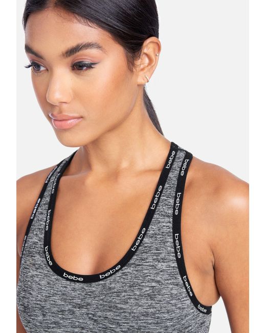 Bebe Synthetic Sport Mini Logo Sports Bra In Charcoal Grey Grey Lyst Bebe Synthetic Sport Mini Logo Sports Bra In Charcoal Grey Grey Lyst