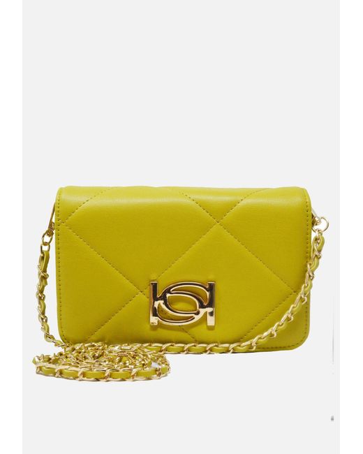 Bebe Gio Flap Crossbody In Lime Yellow Lyst