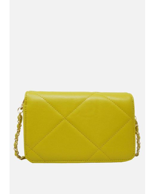 Bebe Gio Flap Crossbody In Lime Yellow Lyst