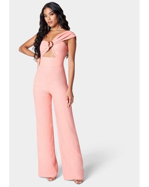 Bebe pink jumpsuit hotsell