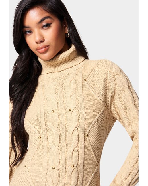 Bebe Cotton Stud Detail Tunic Sweater 
