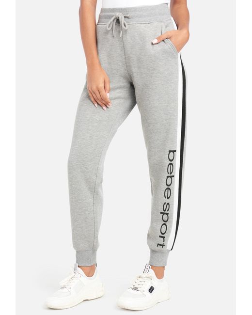 Bebe Sport Color Stripe Jogger Pant In Heather Grey Gray Lyst Bebe Sport Color Stripe Jogger Pant In Heather Grey Gray Lyst