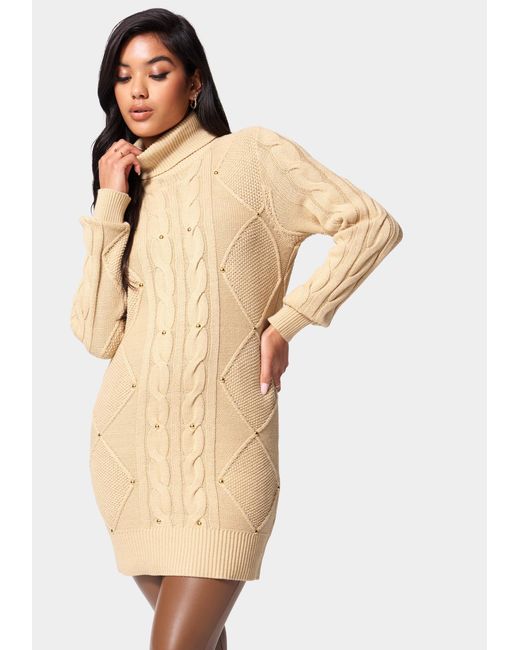 Bebe Cotton Stud Detail Tunic Sweater 