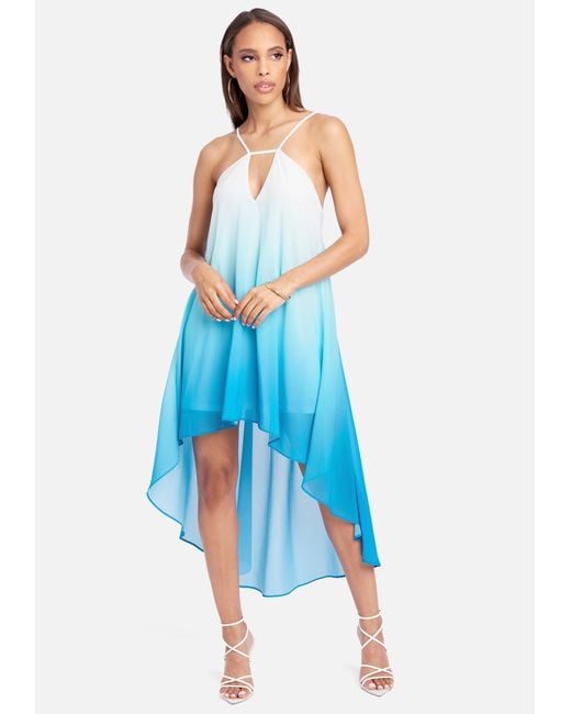 Bebe Synthetic Ombre High Low Halter Dress In French Blue Ombre Blue Lyst Bebe Synthetic Ombre High Low Halter Dress In French Blue Ombre Blue Lyst