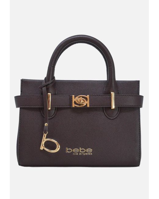 Bebe Evie Small Satchel In Chocolate Brown Lyst Bebe Evie Small Satchel In Chocolate Brown Lyst