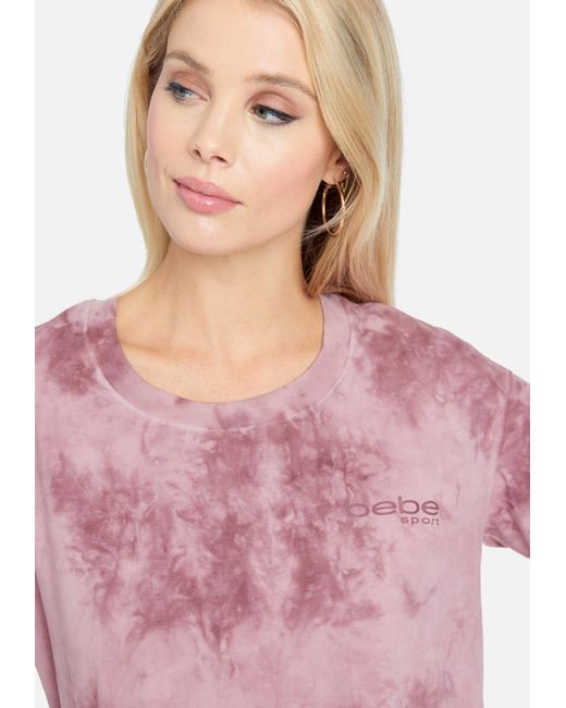 Bebe Synthetic Sport Tie Dye Tee Shirt In Antique Rose Pink Lyst