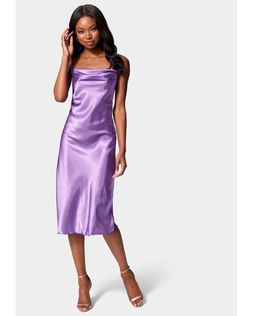 Cowl slip midi clearance dress