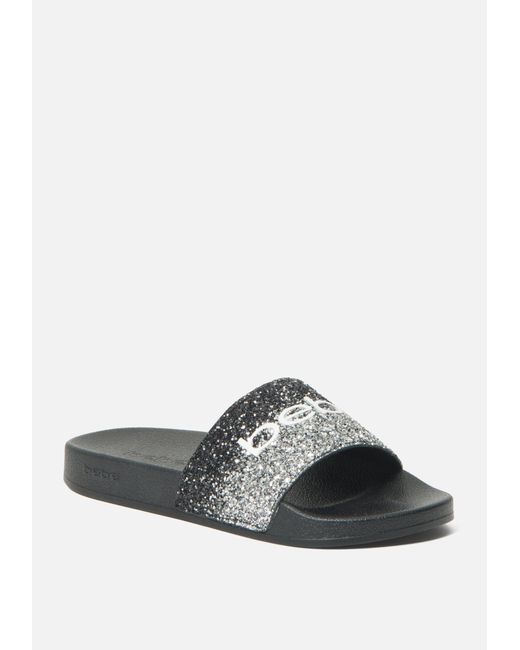bebe black slides