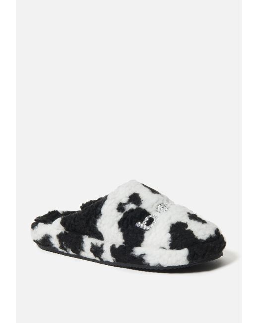 Bebe Molly Faux Fur Slipper Shoe In Black Cow Black Lyst Bebe Molly Faux Fur Slipper Shoe In Black Cow Black Lyst