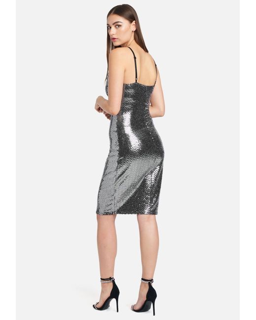 Bebe Synthetic Sequin Slip Dress In Black Lyst