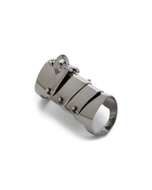 Vivienne Westwood Metallic Armor Ring Gunmetal