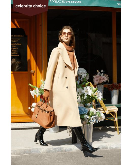Bellemere New York Natural Double-breasted Wool Coat