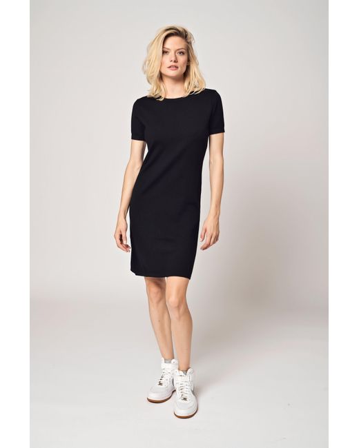 Bellemere New York Black Merino Wool T-shirt Dress
