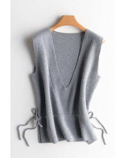 Bellemere New York Gray 100% Wool Sweater Vest
